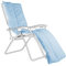 UK Care Direct Zero Gravity Sun Lounger Cushion Set of 1 – Sky Blue Outdoor Recliner Topper 190cm with Thick Cotton Blend Filling & Secure Elastic Straps – Machine Washable Garden Chair Pad
