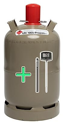 Bluecraft Camping Propan Gas-Flasche leer - 11kg Eigentum Gasflasche mit Weber Digital Grill und Küchenthermometer Basic