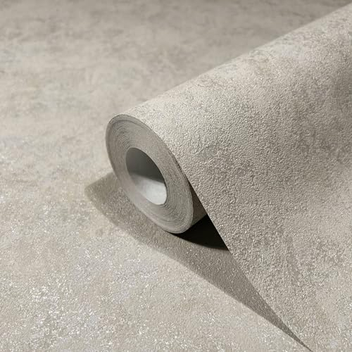 marburg Tapete Beige Grau Betonoptik Uni Industrial GZSZ für Wohnzimmer oder Schlafzimmer Made in Germany 10,05 x 0,53m