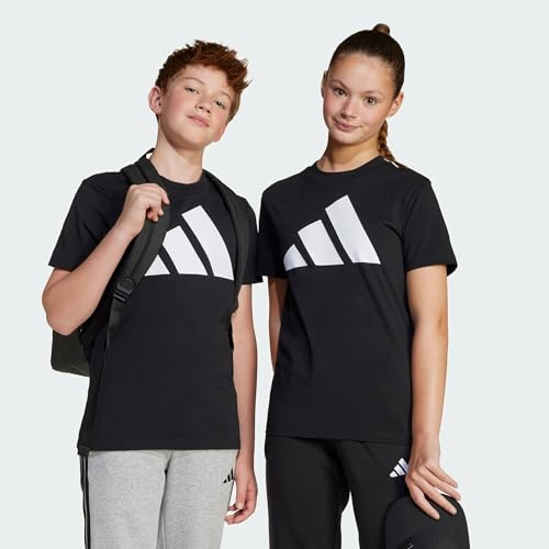 adidas Girl's Essentials Big Logo T-Shirt, Black/White, 14-15 Years