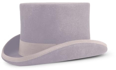 HIQIU Zylinder Hut Herren Theater Top Damen Wollfilzhut Erwachsene Hoch Wollfilz Partyhut Kostüm Karneval Fasching (Grau, M(56-57CM))