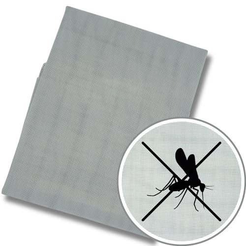 Zanzariera a Trama Fitta in Poliestere - Stop alle Zanzare, Mosche, Insetti! (1, Grigio, 150x180cm)