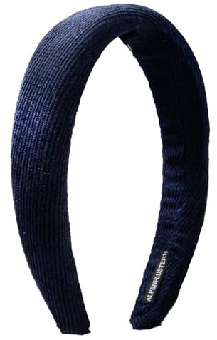 Alpenflüstern Trachten-Haarreif Babycord - Damen Haarschmuck, Haarband rutschfest fürs Dirndl (blau) ADV151