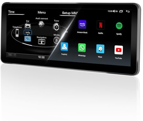 ATOTO 12,3'' Radio Coche Bluetooth CarPlay y Android Auto Inalámbrico, Compatible con Audi A4/A5 B8/B8.5 2009-2016 Multimedia, Mantener la función original, GPS para Coches, DriveChat AI, 2 BT,4G LTE1