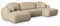 Masseno Ecksofa Savona N mit Schlaffunktion U-Form, Sofa mit Bettkasten, Wohnzimmersofa, Couch, Soffa, Bettsofa, Couchgarnitur- Creme, Now OR Never 02