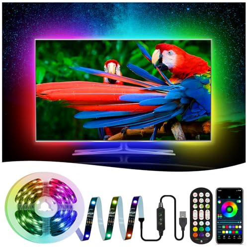 5M TV LED Backlight, RGB LED Strip Lights with IC, RF Remote & APP Control