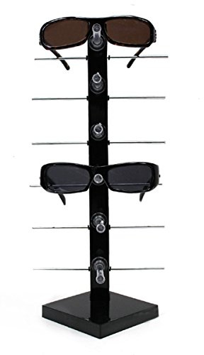 Yudu Brillenständer Brillenpräsenter Brillendisplay Brillenhalter für 6 Brillen Acryl schwarz
