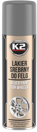K2 Silber Spray Lack, Felgen Spritzen, Sprühfarbe, Sprühlack, Chromlook, Felgensilber, Spray 500ml