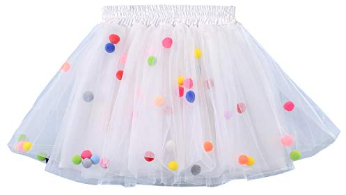 Happy Cherry Baby Mädcehn Tüllrock Mit Süß kleinball Ball Tanzkleid Ballett Rock Tütü Tanz Tutu Petticoat Clubwear Ruffle Unterrock Kostüm Tüllrock in Weiß Größe XXL