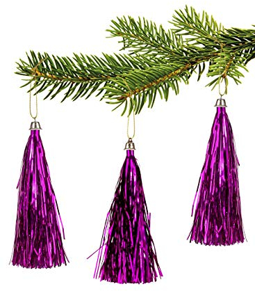 Lamettini Lametta Anhänger Christbaumschmuck Weihnachtsanhänger (100, Lila)