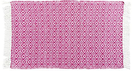 Douceur d'Intérieur, Tapis Rectangle (50 x 80 cm) Pithaya Rose, Coton Tissé