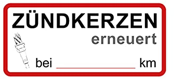 Aufkleber Auto Zündkerzen gewechselt Service Wechsel Kundendienst Wartung Auto KFZ Waschstrassenfest und Witterungsbeständig (1)