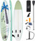 COSTWAY Stand Up Paddling Board, SUP Board aufblasbar, Paddelboard mit Sicherheitsleine, Paddel, Pumpe, Center Finne, Rucksack und Reparaturset (Grün, 335x76x15cm)