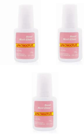 MISKEEN - 3 x Nail Glue 10g Bond Glue For False Artificial French Nail Art Acrylic Nails Adhesive Tips Nail extension Kit White Clear Natural fake nails Nail Finger Or Toe Nails (3 X NAIL GLUE 10g)