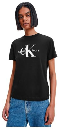 Calvin Klein Damen T-Shirt Kurzarm Core Monologo Rundhalsausschnitt