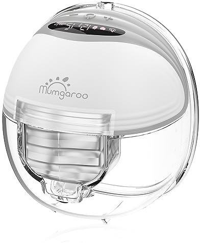Milchpumpe Elektrisch Tragbar, Mumgaroo Stillen Pumpe mit 3 Modi und 12 Leistung, LCD-Digitalanzeige, Auslaufsichere und Geräuscharme Milchpumpe, Wiederaufladbar, 1 Stück