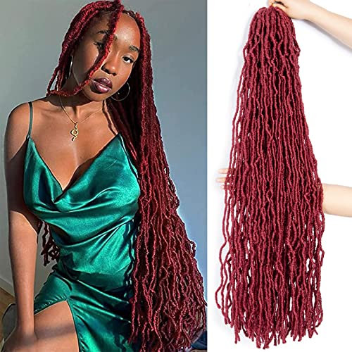 36 Inch 6Packs New Soft Locs Crochet Hair Pre Looped Super Long Faux Locs Crochet Braids Curly Wavy Goddess Locs Dreadlocs Synthetic Hair For Black Women (36 inch, BUG)