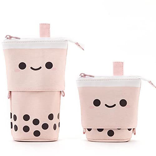 LinYesh Süße mäppchen für Mädchen,Süßer Mäppchen,Schminktäschchen Mädchen, Bubble Tea Federmäppchen,Mäppchen,2-in-1 Schlampermäppchen,Geschenk für Schülerin Teenager
