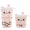 LinYesh Süße mäppchen für Mädchen,Süßer Mäppchen,Schminktäschchen Mädchen, Bubble Tea Federmäppchen,Mäppchen,2-in-1 Schlampermäppchen,Geschenk für Schülerin Teenager