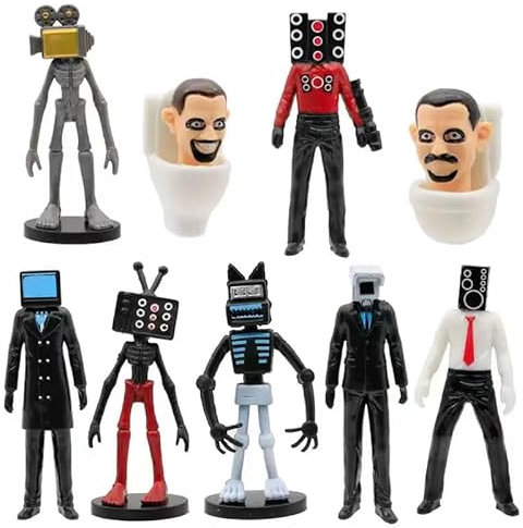 Skibidi Toy Figures Set 9 PCS, Fun Stuff For For Endless Entertainment, for Halloween and Game fans. (9PCS)