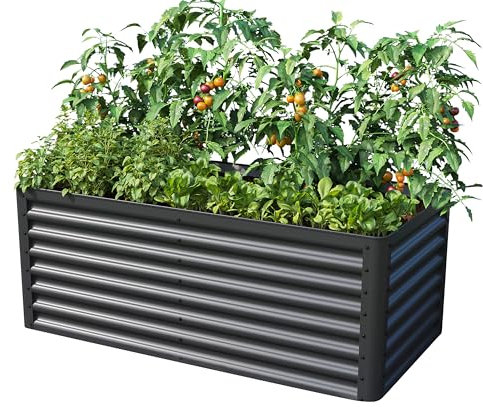 PRIMEYARD Hochbeet Luca anthrazit Stahlkonstruktion 150x75x60 cm