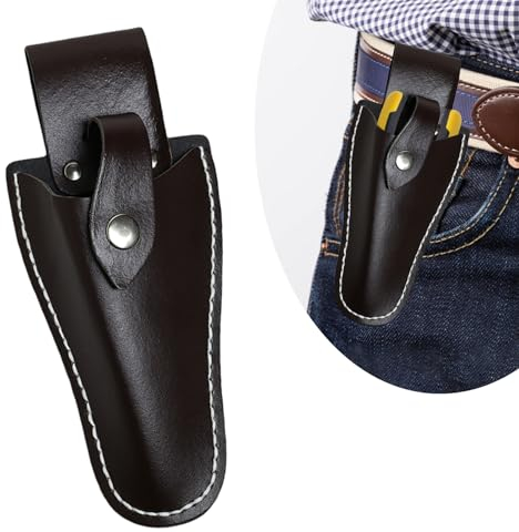 Secateurs Holster Tool Belt Pouch Leather Sheath Garden Pruning Pliers Holster Case Clip On Gardening Shears Protective Bag for Scissors or Knife, Tools Gifts for Men Dad Husband Him, Black