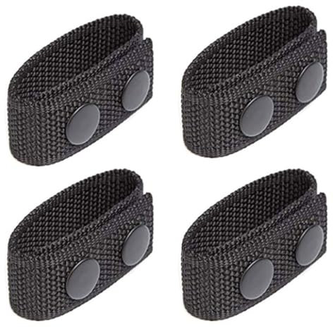 Shengxi 4 Piezas Cinturón de Seguridad Táctico de Doble Botón, Accesorios de Cinturón Táctico, Táctico de Nailon Trabilla para Deportes al Aire Libre Camping Policía Equipo Militar, 19x2,5cm