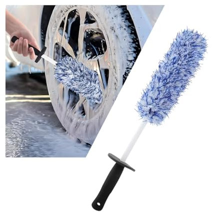 Adunsiaoto Auto Felgen Bürste, Auto Mikrofaser Felgenbürste Extra Dünn, Für Schonende Reinigung Bis Tief Ins Felgenbett, Putz Pinsel Für Reinigung Felgen, Kratzerfrei Wäschen Pflege(Blau)