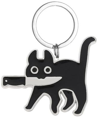 LunarCharm Porte-clés chat noir, cadeaux pour amoureux des chats pour femmes et hommes, décoration de chat cool, cadeaux de Noël pour les amoureux des chats et les adolescents