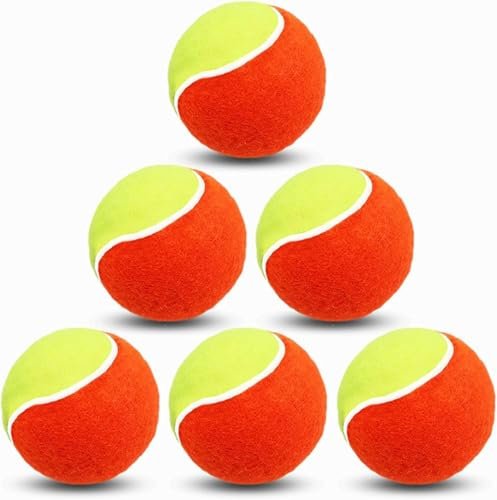 LOVMEAD Tennisbälle Anfänger Kinder Stage 3 Tennisball mit Tragetasche für Training Tennis Ball 6 Pack, Kinderbälle für Haustiere Sport Tennis Orange Gelb Rot Rosa (Orange)