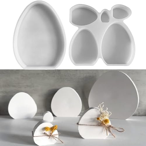 Silikonform Ostern, Silikonformen Gießformen Ostern, Silikonform Osterei Gipsformen zum Gießen Ostereier Gießformen Silikon Silikonform Frühling für DIY Osterdeko Frühlingsdeko (A)
