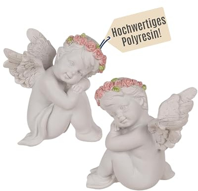 Out of the blue Verträumtes Engelpaar - Polyresin Engelsfiguren – Dekorative Engel Deko für Weihnachten, Tisch & Fensterbank – Perfekte Geschenkidee für Deine Liebsten