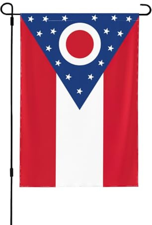 Ohio State Flagge, doppelseitige Gartenflaggen, wetterfest, saisonale Dekoration für Hof, Veranda, Dekoration