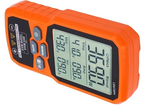 FTVOGUE Solarpanel-Tester, 1000 W, 80 V, 35 A, MPPT-Photovoltaik-Multimeter mit Hintergrundbeleuchtetem LCD und Datenspeicher, Zur Überprüfung der Solarpanel-Leistung bei der Wartung