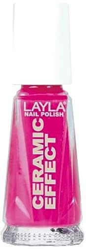 Layla Cosmetics 1243R23-009 Ceramic Effect Nagellack - flirty fucsia, 1er pack (1 x 0.01 l)
