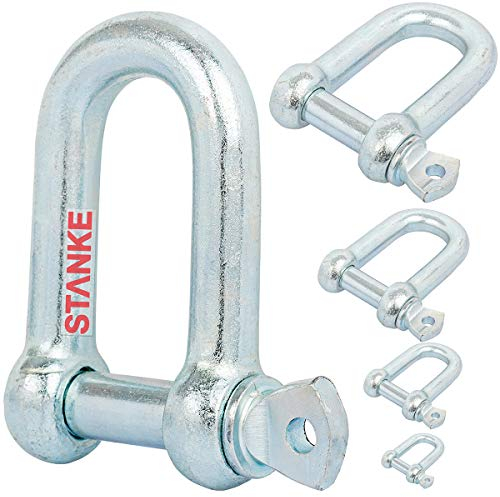 Seilwerk STANKE 10x Manille droite en acier galvanisé 10mm, manille de levage zingué