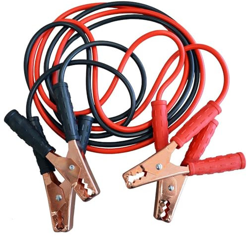 KRAWEHL - Cables de Arranque, para Recargar la Batería Descargada, Ideal para Situaciones de Emergencia, Terminales con 4 Pinzas de Cobre Tipo Clip, 300 Amp - 3 m