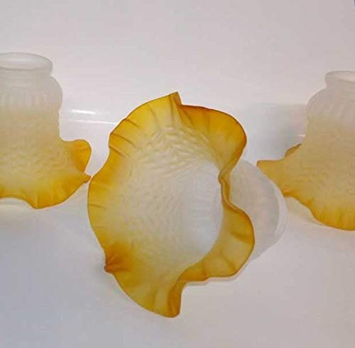6 Stück Notebook Glas Lampenschirm Lampe Kronleuchter Glocke Gelb und Weiß