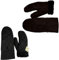 Sonia Originelli Fausthandschuhe Leder Schaf Lammfell Patchwork Fäustlinge Farbe Schwarz, Größe L