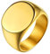 GoldChic Vintage Kronen Siegelring Glänzend Poliert Fingerring Edelstahl Rund Männer Jungen Band Ring Hip Hop Rolex Ring in 18K Vergoldet Ringgröße 67.2 (21.4)