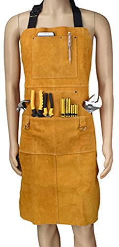 Arbeitsschürze Verstellbare Werkzeugschürze Aus Leder, für Garten, Malerei, Keramik, Handwerkswerkstatt, Garage, Arbeiter Work