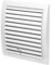 MS Beschläge Rejilla de ventilación con cierre manual, rejilla de plástico, color blanco, rejilla de protección contra insectos, para salida de aire, control deslizante (190 mm x 190 mm)
