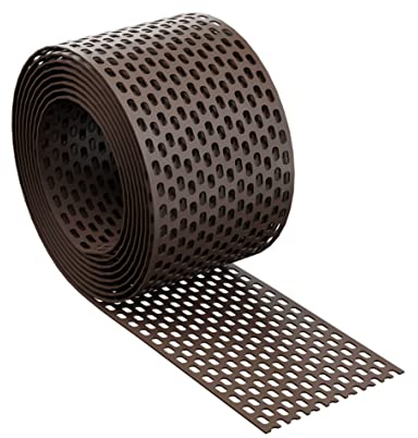 5m Traufgitter Eurovent® Lüftungsband Lüftungsgitter Vogelschutzgitter Sperling RAL8019 Dunkelbraun (Breite: 80mm)