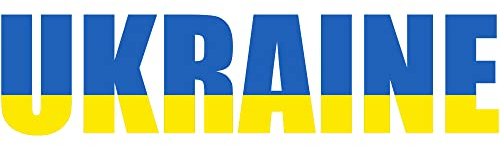 INDIGOS UG Auto Aufkleber Ukraine - Schriftzug Länge 90cm - Heckscheibe - Autoaufkleber selbstklebend - UV- & waschanlagen beständig - Tuning - Spoiler - Sticker