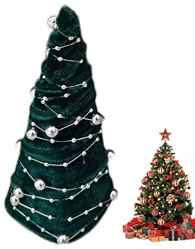 A/R Albero di Natale a scaglie, albero di Natale artificiale verde, piccolo albero di Natale finto decorazione per le vacanze, taglia piccola/media