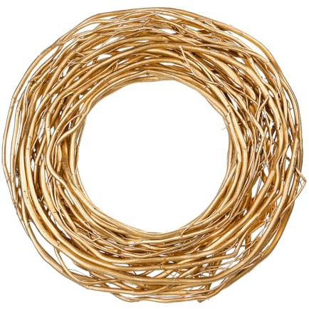 Deco Woerner Künstlicher Weiden-AST-Türkranz 40 cm Ø Gold lackiert Weiden-Kranz Kunstkranz