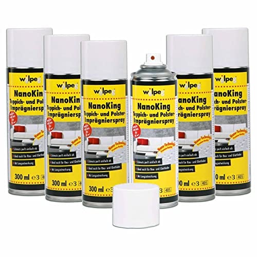 WILPEG Teppich & Polster Imprägnierspray, Imprägnierung NanoKing 300ml - Pflege und Schutz Spray (6 Stück)