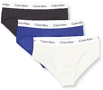 Calvin Klein Hip Brief 3pk 0000u2661g Calzoncillos de cadera, Ptm Gry/Spc Blu/Vprs Gry W/Wt Wb, M Hombre
