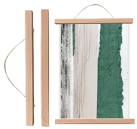 STOOKI 31CM Magnetisch Posterschiene Aus Magnetische Holz Poster AufhäNger, DIY Bilderleiste Bilderrahmen, Holz Bilderrahmen Poster-AufhäNgeclip FüR Posterdrucke Fotokunstwerke