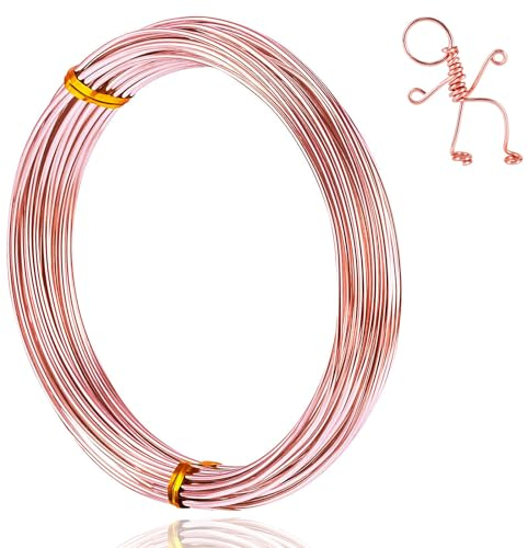 SUGUERU® Alambre de Aluminio Manualidades-1m X 28mm, Joyeria,Maquina Tricotin,Alambre Manualidad Flexible Para Esculturas, Joyas,Modelado de Esqueleto,Abalorios,Hacer Guirnalda (1mm x 28m-Rosa)